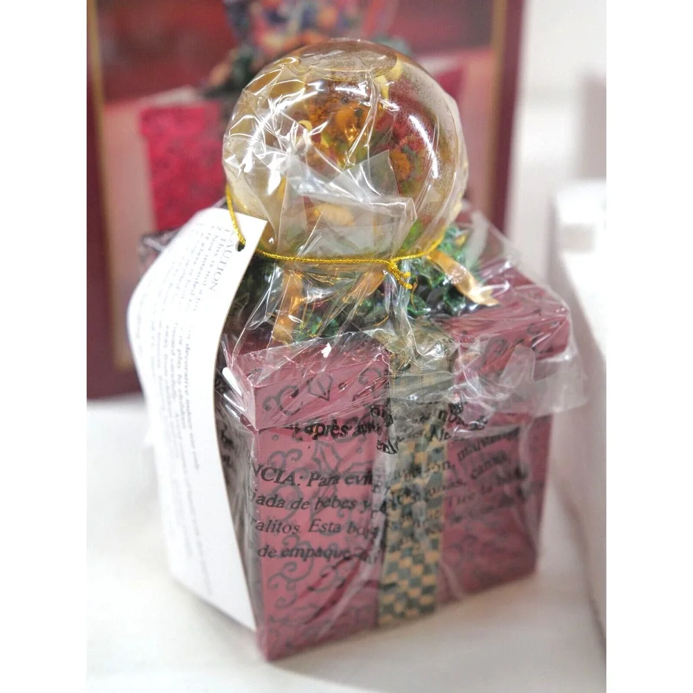 Kirkland Signature Water Globe Box Christmas Snow Interchangeable Top Teddy Bear